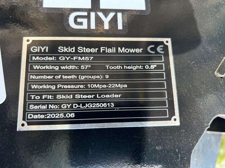 2025 GIYI Unused GY-FM57 Skidsteer Flail Mower