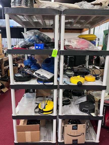 (2) shelves with all contents, wire, reels image