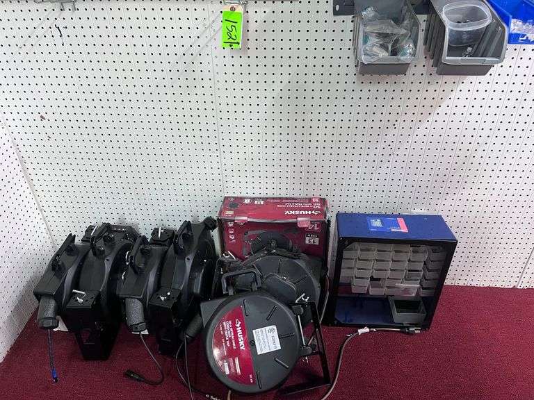 Floor Lot:   Reels/Tool organizer, bins on wall