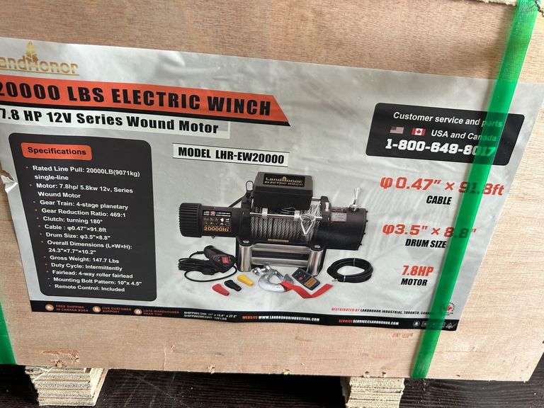 2025 Landhonor Unused LHR-EW20000 7.8hp 20,000lb Electric Winch image