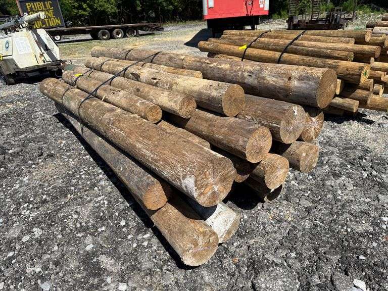 Untreated Wood Posts - Assorted Diameters and Lengths between 7ft and 14ft Long image