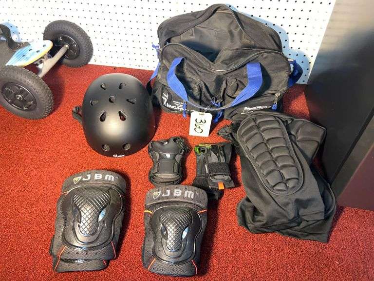 Skateboard Helmet, Knee pads, misc image