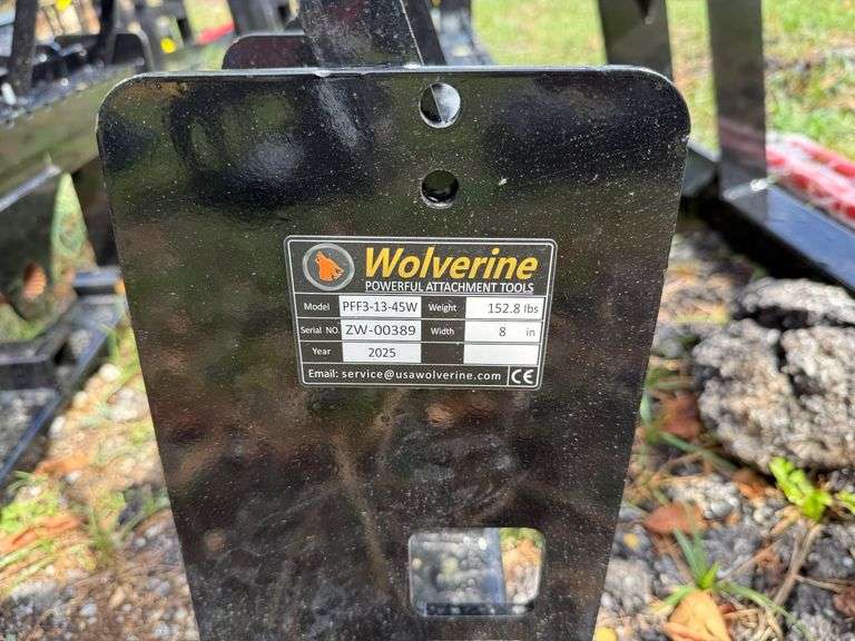 2025 Wolverine Unused PFF3-13-45W Skidsteer Pallet Frame Fork Combo