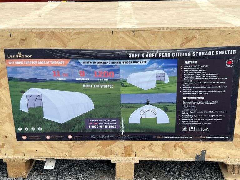 2025 Landhonor Unused LHR-ST3040Z 30FTx40FT Peak Ceiling Storage Shelter image