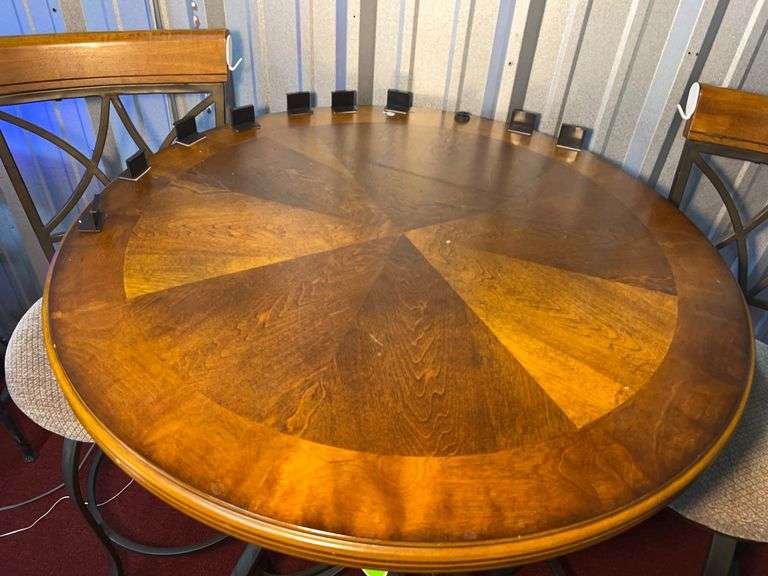 Metal/Wood High Top Table with (2) Chairs