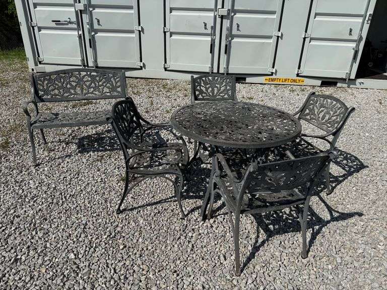 Patio Table with Chairs and Bench image