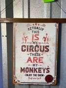 (5) Metal Circus Signs