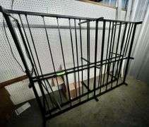 (2) Bed frames and metal storage bin
