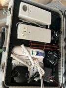 (2) pallets: Misc reel parts, metal storage cases with speakers and phone