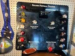 College Football Tracker Board with helmets/megaphone