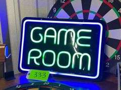 Game Room Sign (works)/(2) dart boards with darts