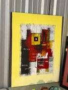 (2) Abstract Art - hand painted canvas