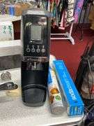 Vintage table: Skillets/Soda stream/Faucet/Pans