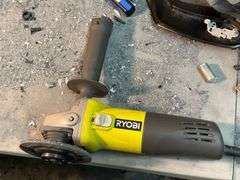 Lot of (5) Dremel tools - (2) Cases, Ryobi Drill with table and contents and chair