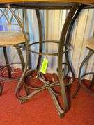 Metal/Wood High Top Table with (2) Chairs