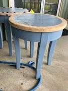 (2) Wooden round tables