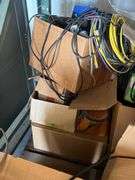 LARGE LOT of misc reel parts, surveillance equipment, large amounts of wire cables