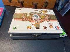 Cigar box with stickers inside/Wacky sticker book