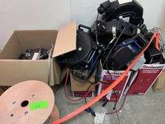 Misc Lot:  Air hose reels, spools of wire