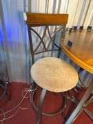 Metal/Wood High Top Table with (2) Chairs