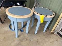 (2) Wooden round tables