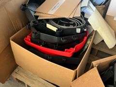 LARGE LOT of misc reel parts, surveillance equipment, large amounts of wire cables