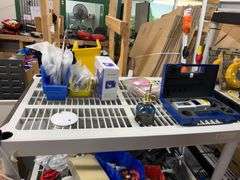 (2) Shelves with all contents:  Work light, retractable cord reels, misc parts