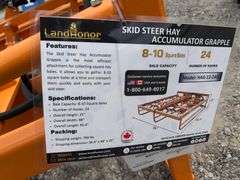 2025 Landhonor Unused HAG-12-24Q Skid Steer Hay Accumulator Grapple