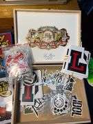 Cigar box with stickers inside/Wacky sticker book