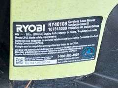 Ryobi Battery Powered lawn Mower with batteries and charger