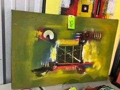 (2) Abstract Art - hand painted canvas