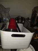 Wire Shelf with all contents: cookware, plastic bowls, etc,