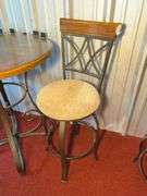 Metal/Wood High Top Table with (2) Chairs