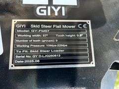 2025 GIYI Unused GY-FM57 Skidsteer Flail Mower