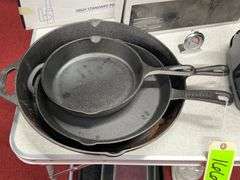 Vintage table: Skillets/Soda stream/Faucet/Pans