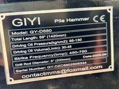 2025 GIYI Unused D680 Skidsteer Pile Hammer
