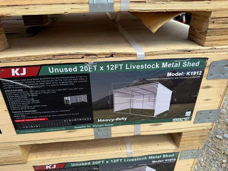 2025 KJ Unused K1912 20ftx12ft Livestock Metal Shed image