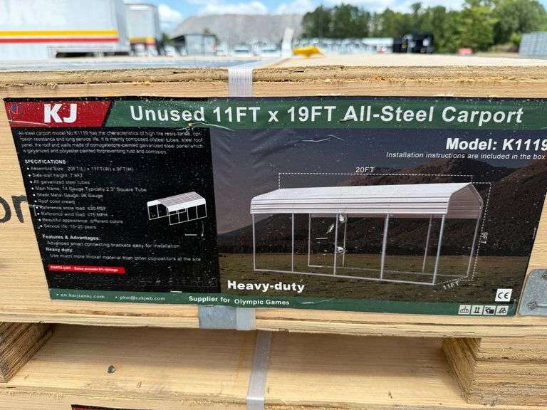 2025 KJ Unused K1119 11ftx19ft All-Steel Carport image