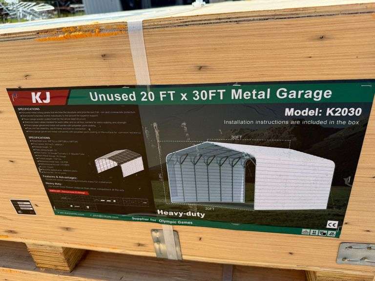 2025 KJ Unused K2030 20ftx30ft Metal Garage image