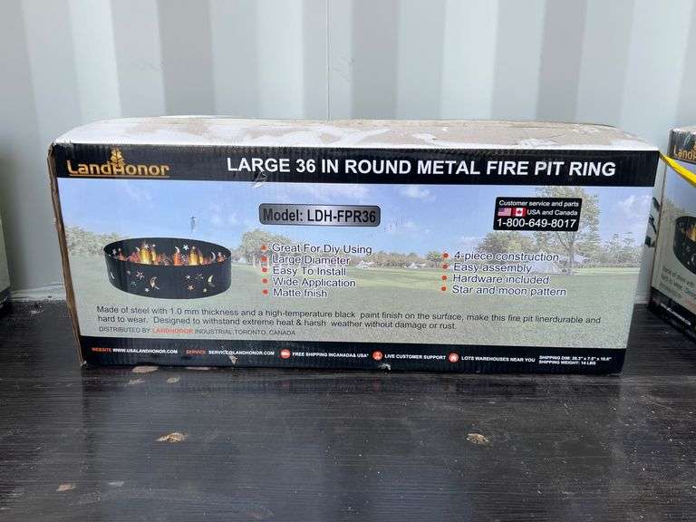 2025 Landhonor Unused LDH-FPR36 Large 36in Round Metal Fire Pit Ring image