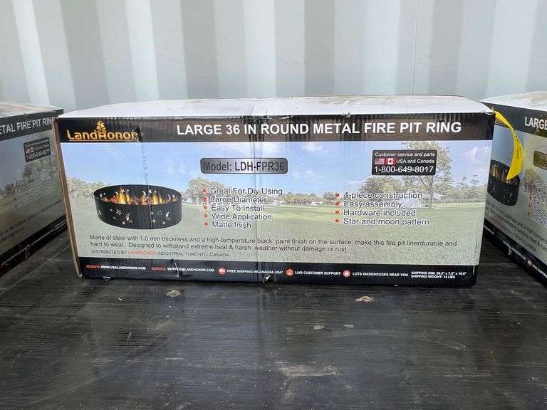 2025 Landhonor Unused LDH-FPR36 Large 36in Round Metal Fire Pit Ring image