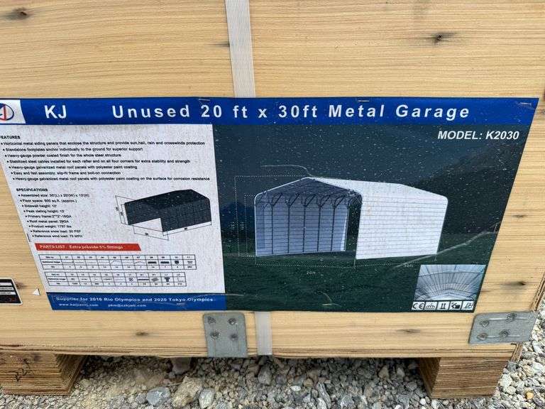 2025 KJ Unused K2030 20ftx30ft Metal Garage image