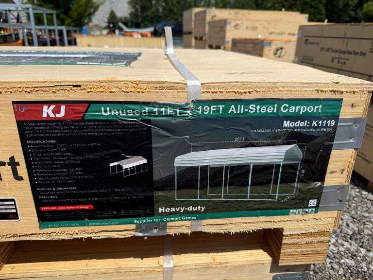 2025 KJ Unused K1119 11ftx19ft All-Steel Carport image