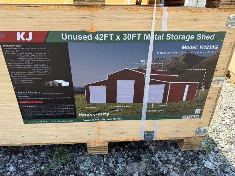 2025 KJ Unused K4230G 42ftx30ft Metal Storage Shed image