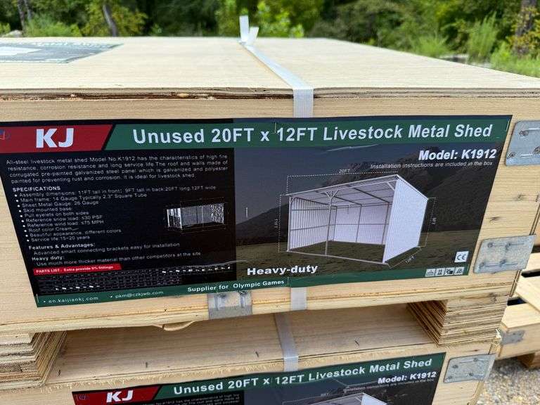 2025 KJ Unused K1912 20ftx12ft Livestock Metal Shed image