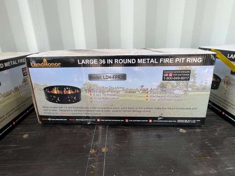 2025 Landhonor Unused LDH-FPR36 Large 36in Round Metal Fire Pit Ring image