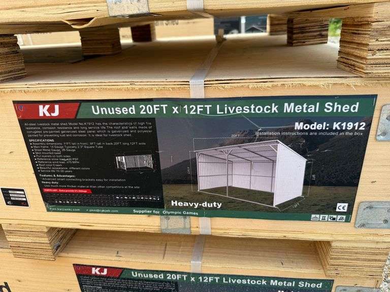 2025 KJ Unused K1912 20ftx12ft Livestock Metal Shed image