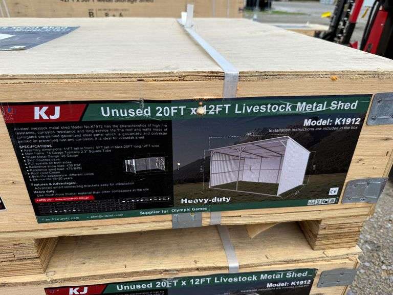 2025 KJ Unused K1912 20ftx12ft Livestock Metal Shed image