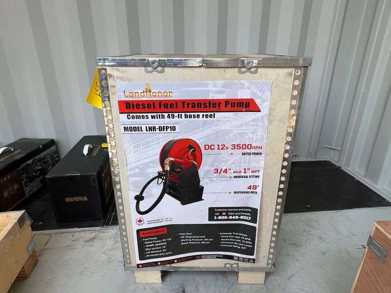 2025 Landhonor LHR-DFP10 Unused Diesel Fuel Transfer Pump with 49ft Hose Reel image