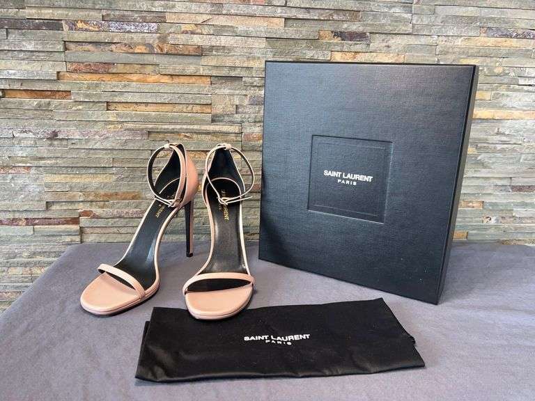 Saint Laurent Jane Ankle Strap High Heel Sandals with Dust Bag and Box image